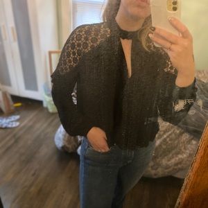 Free People black loose fitting top